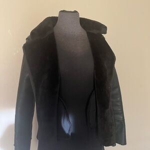 Only Black Faux Fur Lined Jacket